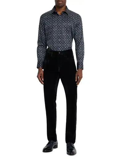 Robert Graham Men's Bramston Medallion Satin Button-Front Shirt - Black | Thumbnail 2