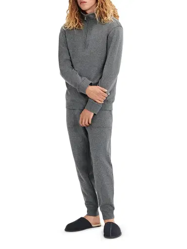 UGG Men's Zeke Quarter-Zip Sweater - Charcoal | Thumbnail 2
