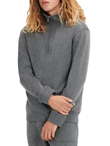 UGG Men's Zeke Quarter-Zip Sweater - Charcoal | Thumbnail 1