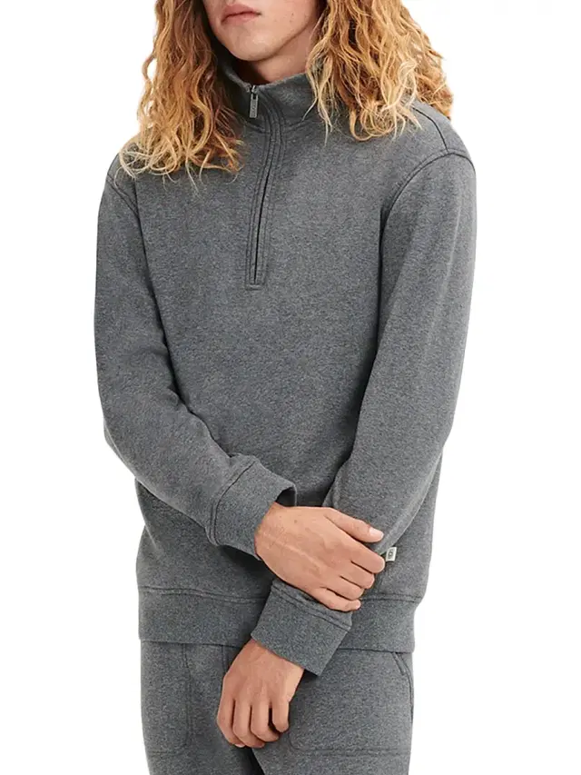 UGG Men's Zeke Quarter-Zip Sweater - Charcoal
