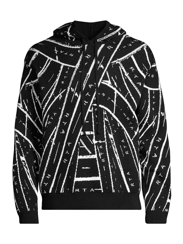 RTA Men's Crossroad Knit Hoodie - Black