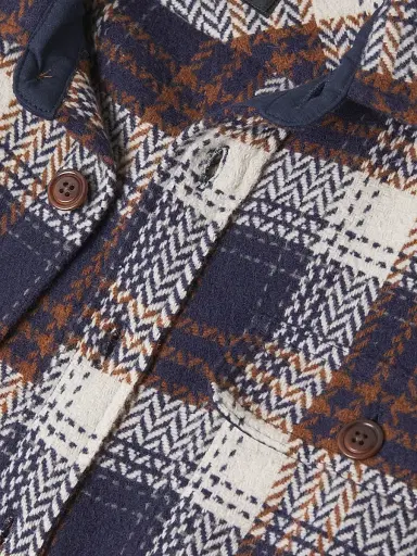 Rails Men's Berkshire Herringbone Plaid Button-Front Shirt Jacket - Navy Umber Cream | Thumbnail 6 Rails Men's Berkshire Herringbone Plaid Button-Front Shirt Jacket - Navy Umber Cream | Thumbnail 6