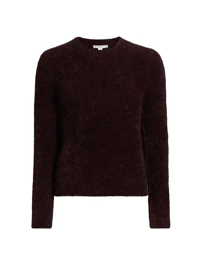 Vince Women's Metallic Eyelash Knit Sweater - Cherry Night Metallic