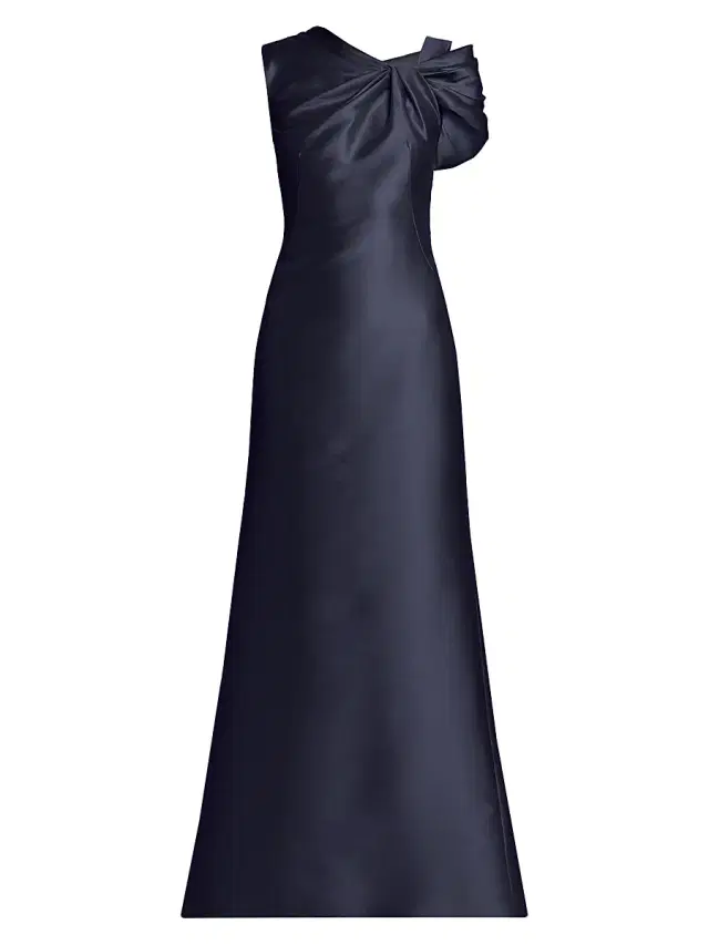 Alberta Ferretti Women's Satin Mikado Gown - Dark Blue