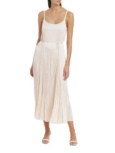 Vince Women's Crushed Satin Pleated Tie-Waist Slip Midi-dress - Chiffon - Size XL | Thumbnail 3