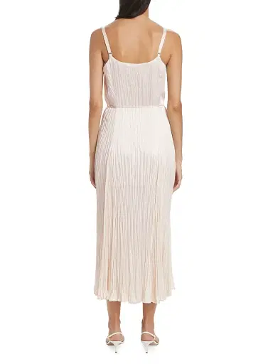 Vince Women's Crushed Satin Pleated Tie-Waist Slip Midi-dress - Chiffon - Size XL | Thumbnail 5
