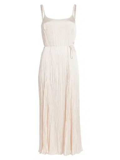 Vince Women's Crushed Satin Pleated Tie-Waist Slip Midi-dress - Chiffon - Size XL | Thumbnail 1