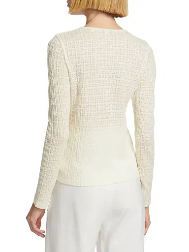 Vince Women's Wool-Blend Plaid Jacquard Long-Sleeve T-Shirt | Thumbnail 5 Vince Women's Wool-Blend Plaid Jacquard Long-Sleeve T-Shirt | Thumbnail 5