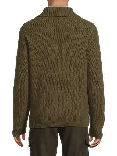 Vince Men's Honeycomb Lambswool Pullover - Leaf | Thumbnail 5 Vince Men's Honeycomb Lambswool Pullover - Leaf | Thumbnail 5