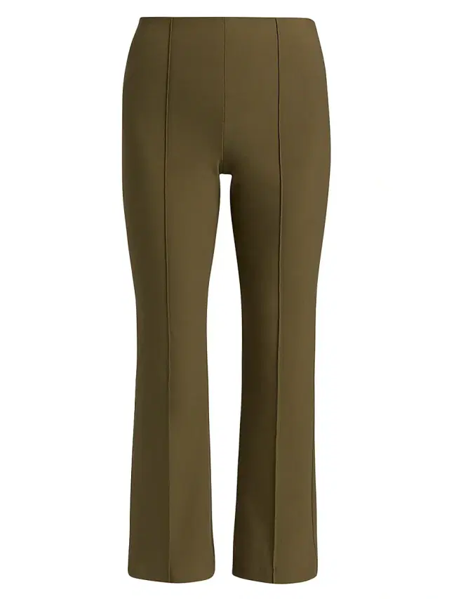 Vince Women's Mid-Rise Pintuck Crop Flare Pants - Cypress