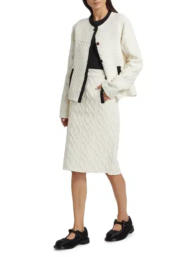 MOSCHINO Women's Textured Knit Jacket - | Thumbnail 2