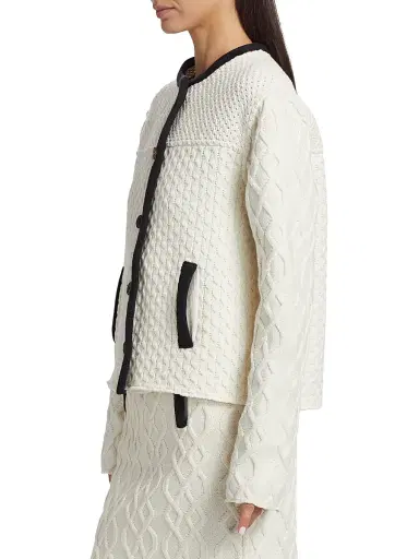 MOSCHINO Women's Textured Knit Jacket - | Thumbnail 4