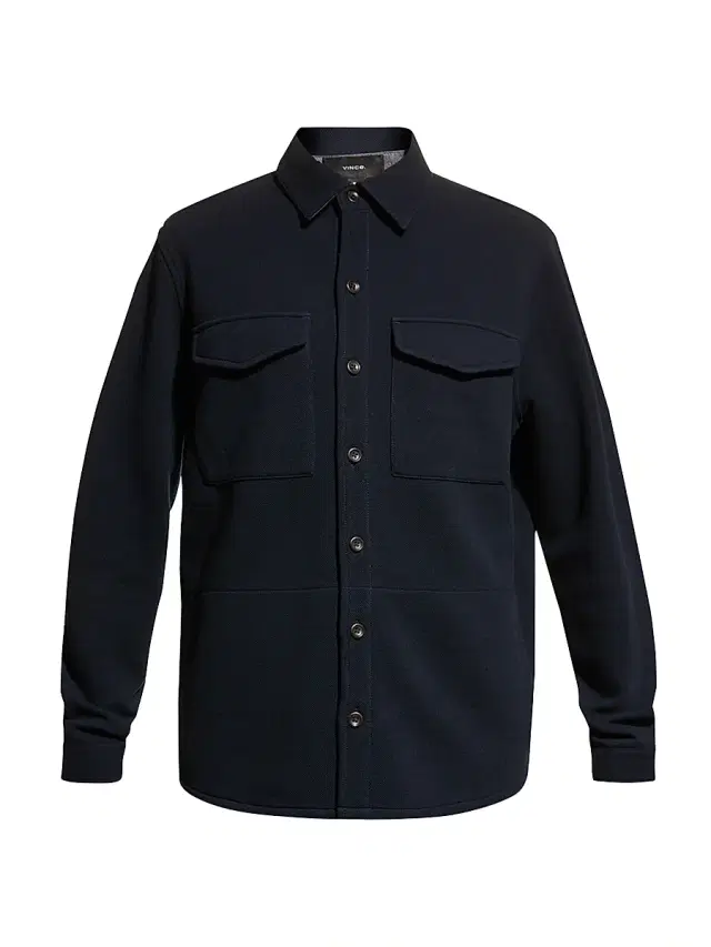 Vince Men's Cotton-Blend Shirt Jacket - Coastal Grey
