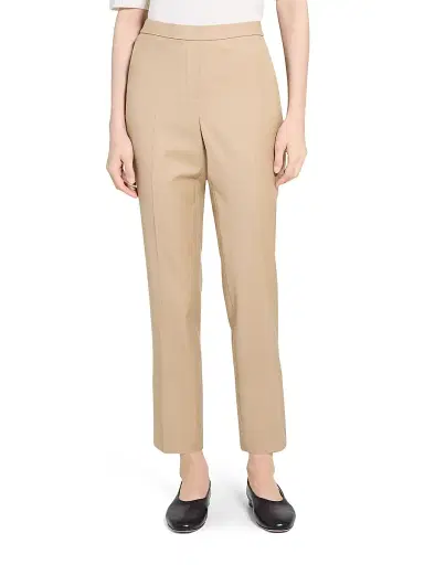 Theory Women's Treeca Wool Crop Trousers | Thumbnail 3