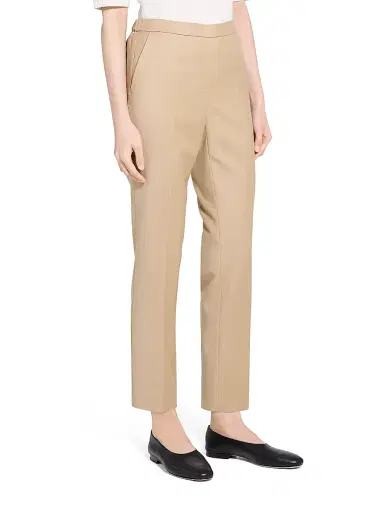 Theory Women's Treeca Wool Crop Trousers | Thumbnail 4