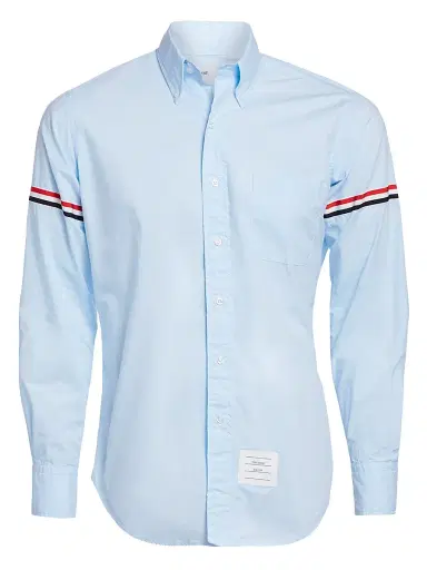 Thom Browne Men's Button-Down Two-Toned Armband Button-Down Shirt - Light Blue - Size Medium | Thumbnail 1