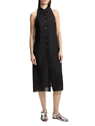 Theory Women's Chambray Button-Front Shirtdress - Black | Thumbnail 2 Theory Women's Chambray Button-Front Shirtdress - Black | Thumbnail 2