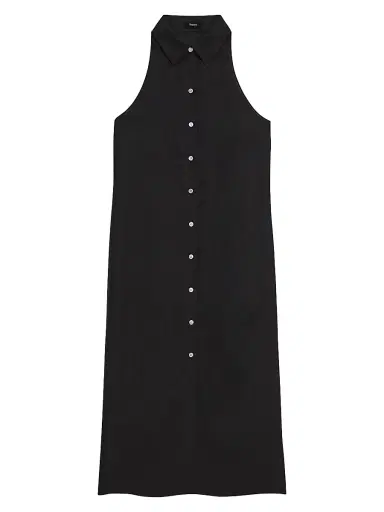 Theory Women's Chambray Button-Front Shirtdress - Black | Thumbnail 1 Theory Women's Chambray Button-Front Shirtdress - Black | Thumbnail 1