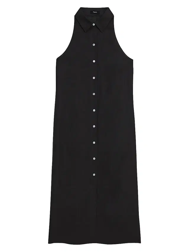 Theory Women's Chambray Button-Front Shirtdress - Black