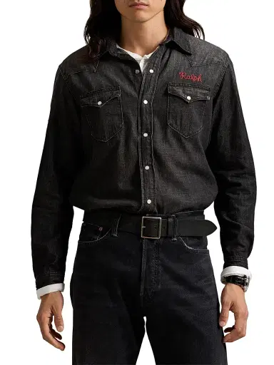 Polo Ralph Lauren Men's Graphic Denim Shirt - Venthon Wash | Thumbnail 3