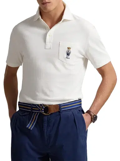 Polo Ralph Lauren Men's Custom-Slim-Fit Polo Bear Mesh Polo Shirt | Thumbnail 3 Polo Ralph Lauren Men's Custom-Slim-Fit Polo Bear Mesh Polo Shirt | Thumbnail 3