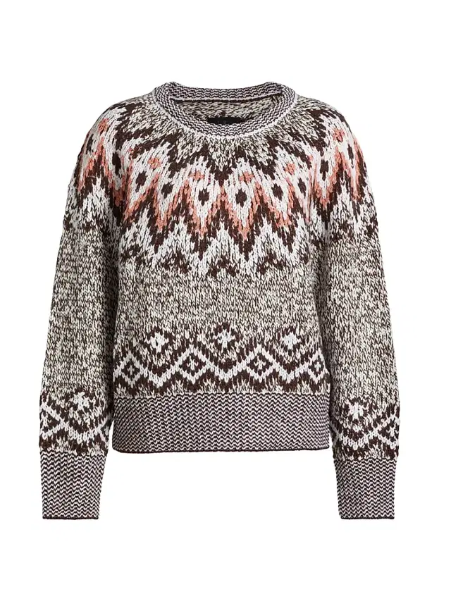 Stellae Dux Women's Fair Isle Sweater - Chocolate Multi