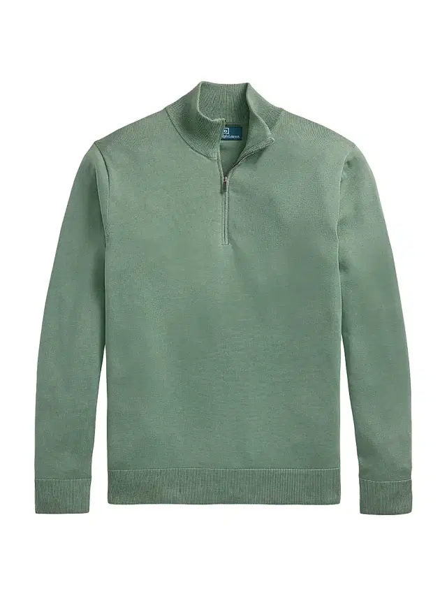 Polo Ralph Lauren Men's Cotton Quarter-Zip Sweater - Faded Mint