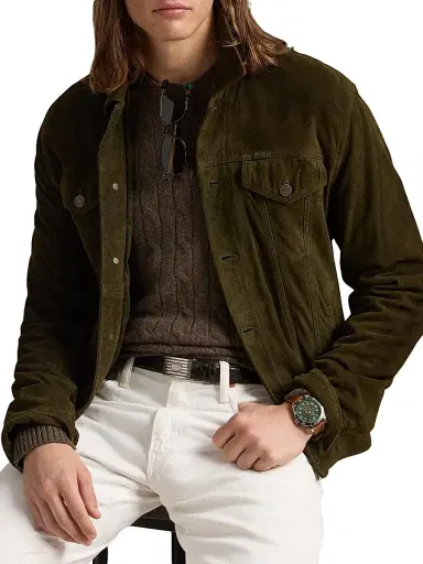 Polo Ralph Lauren Men's The Iconic Cable-Knit Cashmere Sweater - Cargo Olive Heather - Size XXL | Thumbnail 4