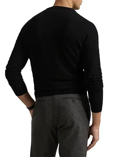 Polo Ralph Lauren Men's Washable Cashmere Crewneck Sweater - Polo Black - Size Small | Thumbnail 4