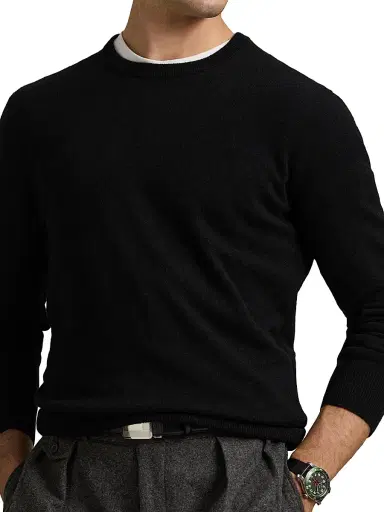 Polo Ralph Lauren Men's Washable Cashmere Crewneck Sweater - Polo Black - Size Small | Thumbnail 5
