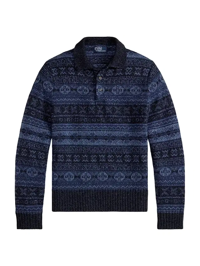 Polo Ralph Lauren Men's Fair Isle Polo Sweater - Navy Multi