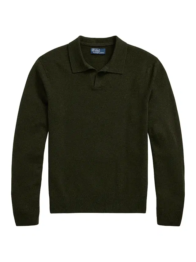 Polo Ralph Lauren Men's Wool Polo Sweater - Leaf Green Heather