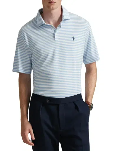 Polo Ralph Lauren Men's Striped Cotton Logo Polo Shirt | Thumbnail 3 Polo Ralph Lauren Men's Striped Cotton Logo Polo Shirt | Thumbnail 3