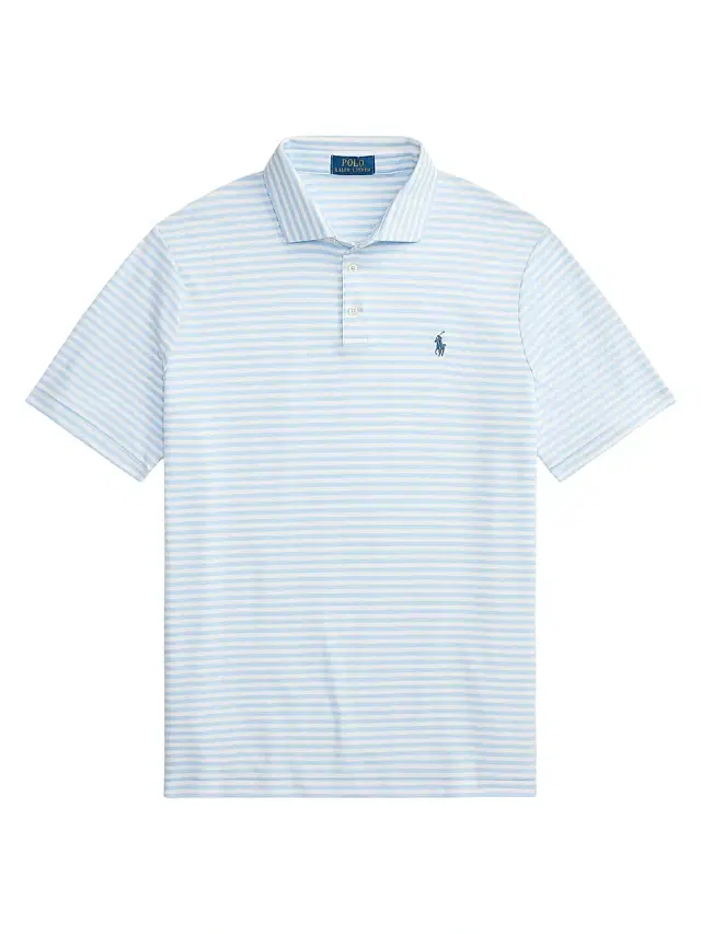 Polo Ralph Lauren Men's Striped Cotton Logo Polo Shirt - Office Blue White