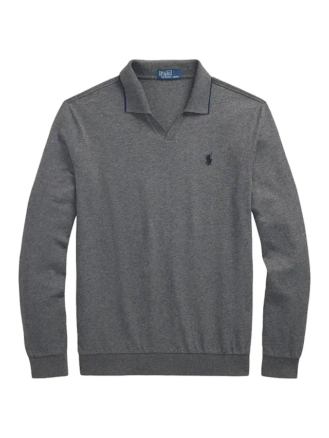 Polo Ralph Lauren Men's Textured Cotton Jersey Polo Shirt - Fortress Grey Heather