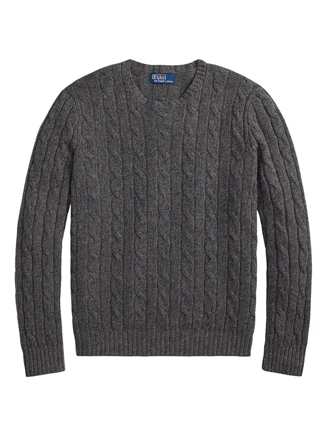 Polo Ralph Lauren Men's Cashmere Cable-Knit Sweater - Static Grey Heather