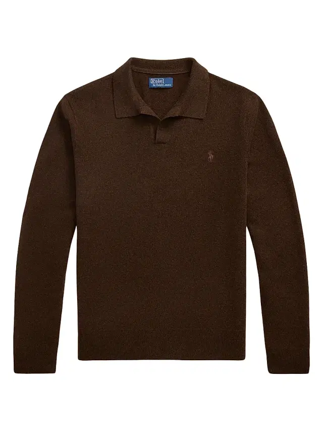 Polo Ralph Lauren Men's Wool Polo Sweater - Cacao Brown Heather