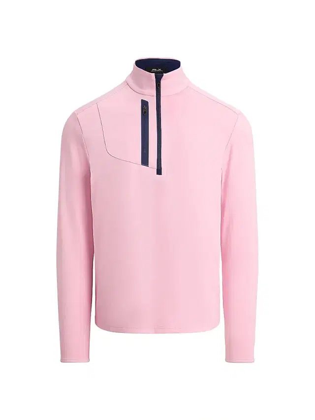 RLX Ralph Lauren Men's Jersey Contrast Half-Zip Pullover - Carmel Pink