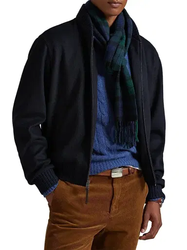 Polo Ralph Lauren Men's Wool-Blend Zip-Up Bomber Jacket - Collection Navy - Size XXL | Thumbnail 3 Polo Ralph Lauren Men's Wool-Blend Zip-Up Bomber Jacket - Collection Navy - Size XXL | Thumbnail 3