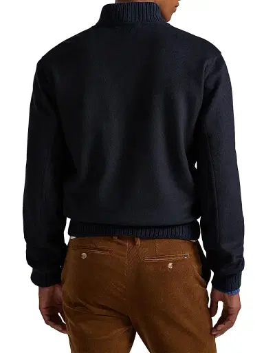 Polo Ralph Lauren Men's Wool-Blend Zip-Up Bomber Jacket - Collection Navy - Size XXL | Thumbnail 4 Polo Ralph Lauren Men's Wool-Blend Zip-Up Bomber Jacket - Collection Navy - Size XXL | Thumbnail 4