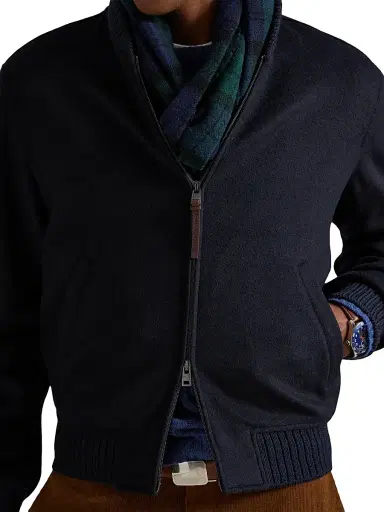 Polo Ralph Lauren Men's Wool-Blend Zip-Up Bomber Jacket - Collection Navy - Size XXL | Thumbnail 5 Polo Ralph Lauren Men's Wool-Blend Zip-Up Bomber Jacket - Collection Navy - Size XXL | Thumbnail 5