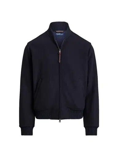 Polo Ralph Lauren Men's Wool-Blend Zip-Up Bomber Jacket - Collection Navy - Size XXL | Thumbnail 1 Polo Ralph Lauren Men's Wool-Blend Zip-Up Bomber Jacket - Collection Navy - Size XXL | Thumbnail 1