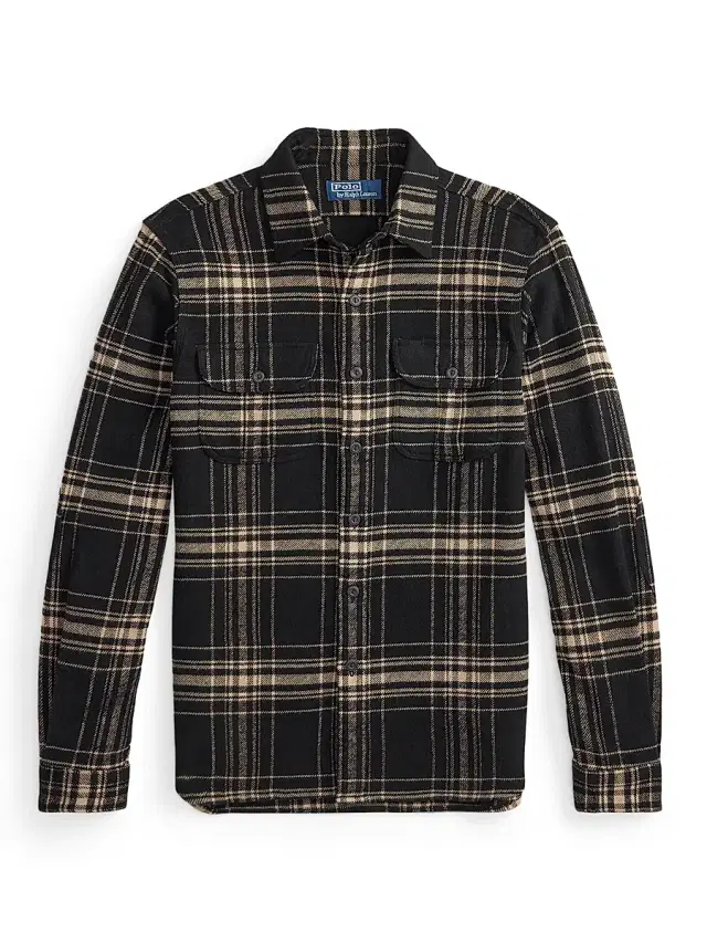 Polo Ralph Lauren Men's Plaid Two-Sided Brushed Flannel Shirt - Black Cream