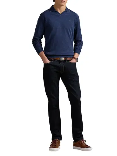 Polo Ralph Lauren Men's Textured Cotton Jersey Polo Shirt - Spring Navy Heather - Size Small | Thumbnail 2