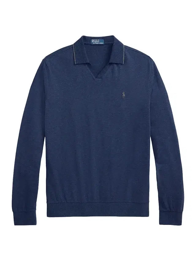 Polo Ralph Lauren Men's Textured Cotton Jersey Polo Shirt - Spring Navy Heather - Size Small