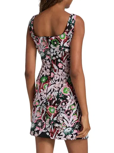 Milly Women's Wildflower Floral-Sequin Minidress - Light Pink Multi | Thumbnail 5 Milly Women's Wildflower Floral-Sequin Minidress - Light Pink Multi | Thumbnail 5