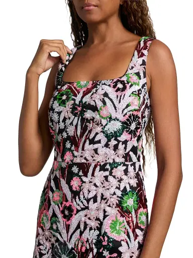 Milly Women's Wildflower Floral-Sequin Minidress - Light Pink Multi | Thumbnail 6 Milly Women's Wildflower Floral-Sequin Minidress - Light Pink Multi | Thumbnail 6
