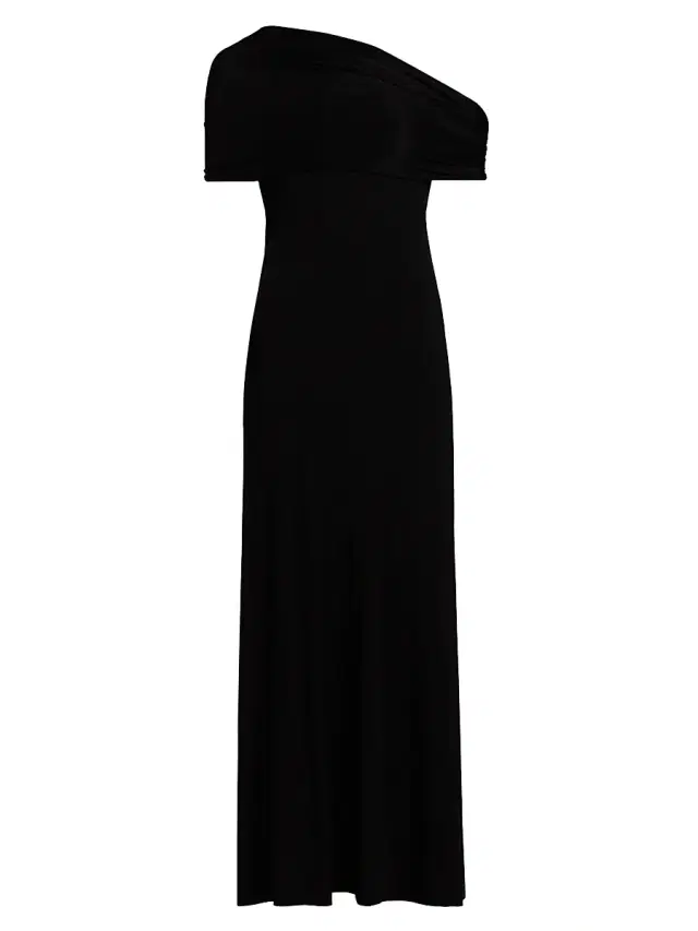 Helmut Lang Women's Sash One-Shoulder Maxi Dress - Black