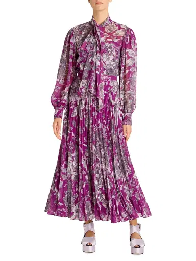 Erdem Women's Floral Tie-Neck Blouse | Thumbnail 2 Erdem Women's Floral Tie-Neck Blouse | Thumbnail 2