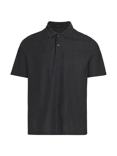 Saks Fifth Avenue Men's COLLECTION Honeycomb Polo Shirt - Gunmetal Heather - Size Large | Thumbnail 1 Saks Fifth Avenue Men's COLLECTION Honeycomb Polo Shirt - Gunmetal Heather - Size Large | Thumbnail 1